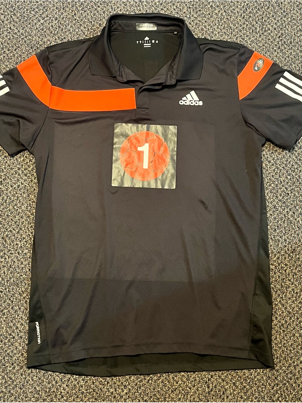 adidas Black and Red Soccer Polo Shirt
